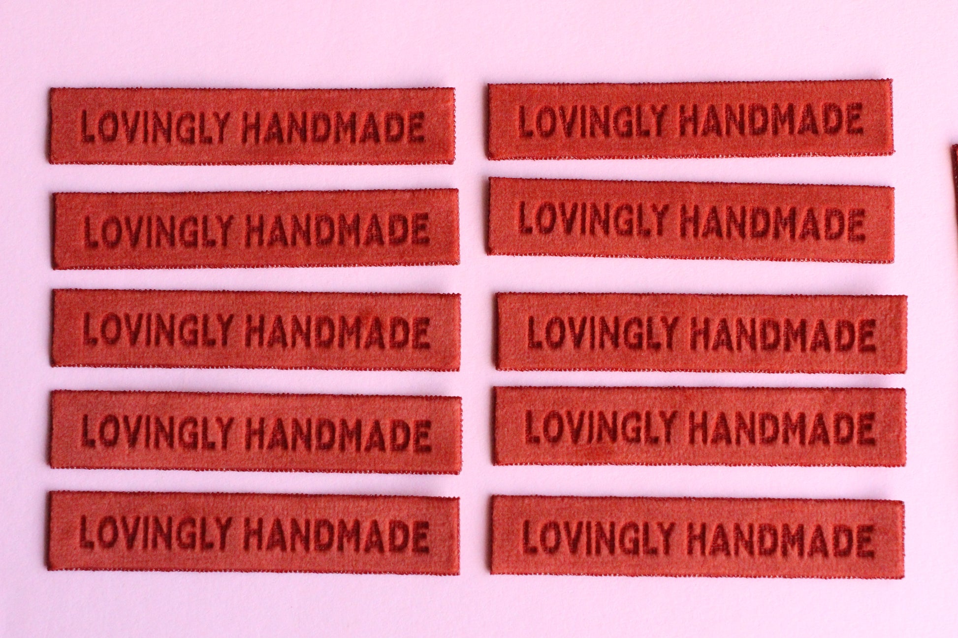 Lovingly Handmade - 4 Velvet Sewing Labels - The Cosy Club Handmade