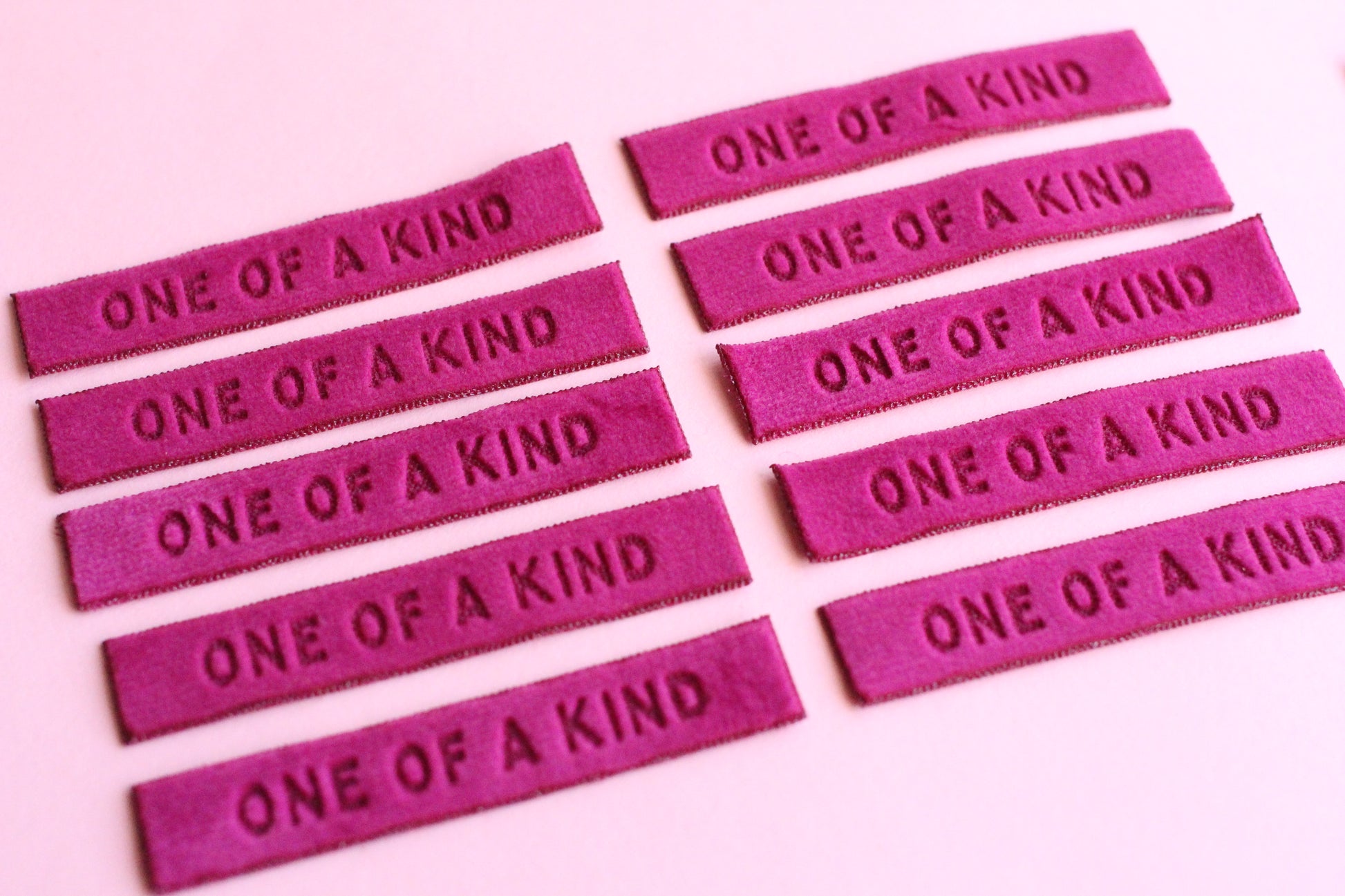 One of a Kind - 4 Velvet Sewing Labels - The Cosy Club Handmade