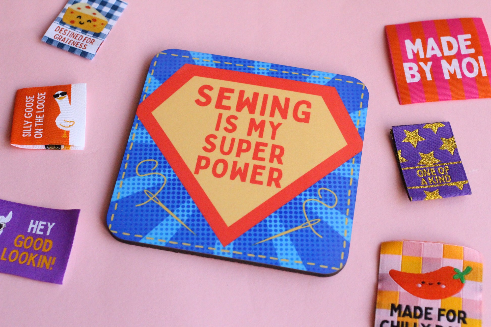 Sewing is my Superpower | Sewing Themed Coaster - The Cosy Club Handmade