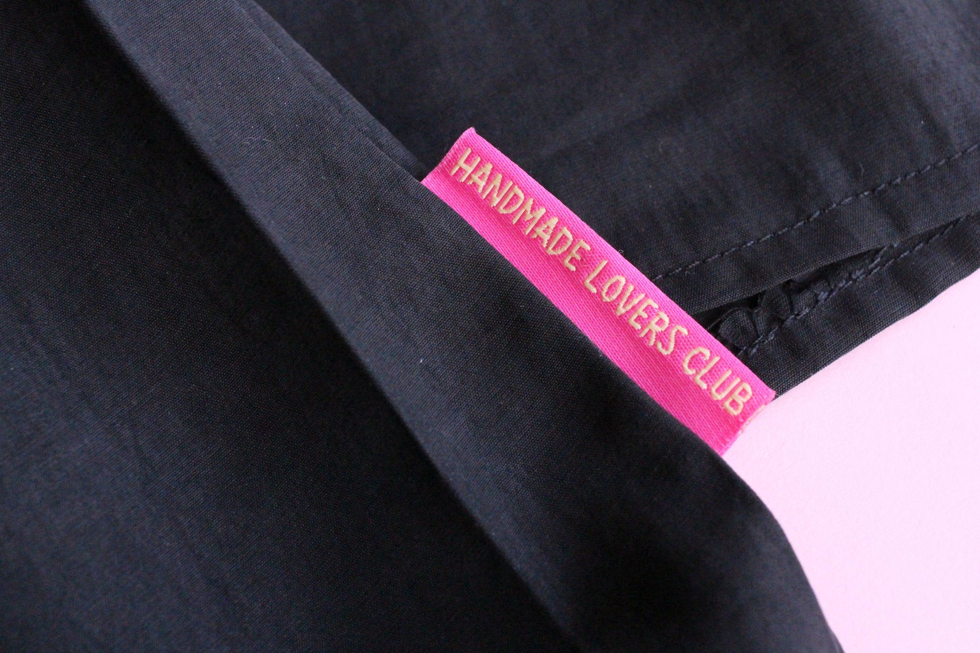 Handmade Lovers Club sewing labels by The Cosy Club Handmade, 6 side seam labels for custom clothing or craft projects.