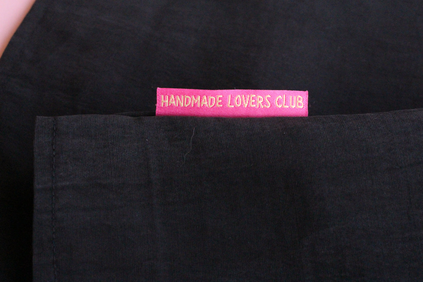 Handmade Lovers Club sewing labels with 6 side seam labels from The Cosy Club Handmade, featuring elegant handwritten text design.
