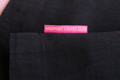 Handmade Lovers Club sewing labels with 6 side seam labels from The Cosy Club Handmade, featuring elegant handwritten text design.