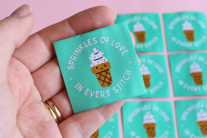 Sprinkles of Love in Every Stitch - 5 Ice Cream Sewing Labels