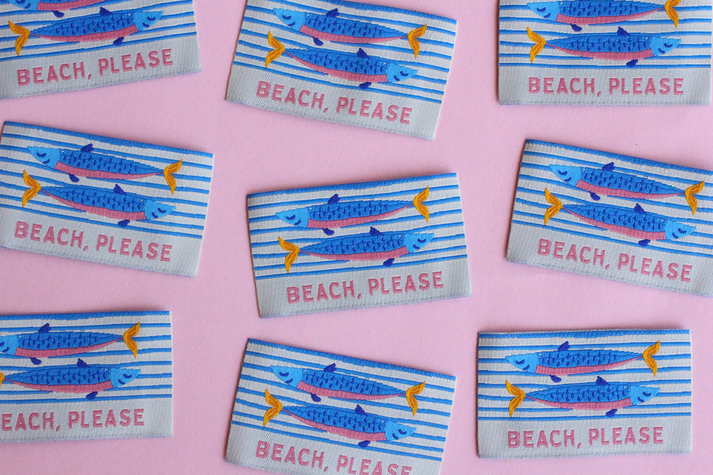 Beach Please - 5 Sardine Fish Sewing Labels
