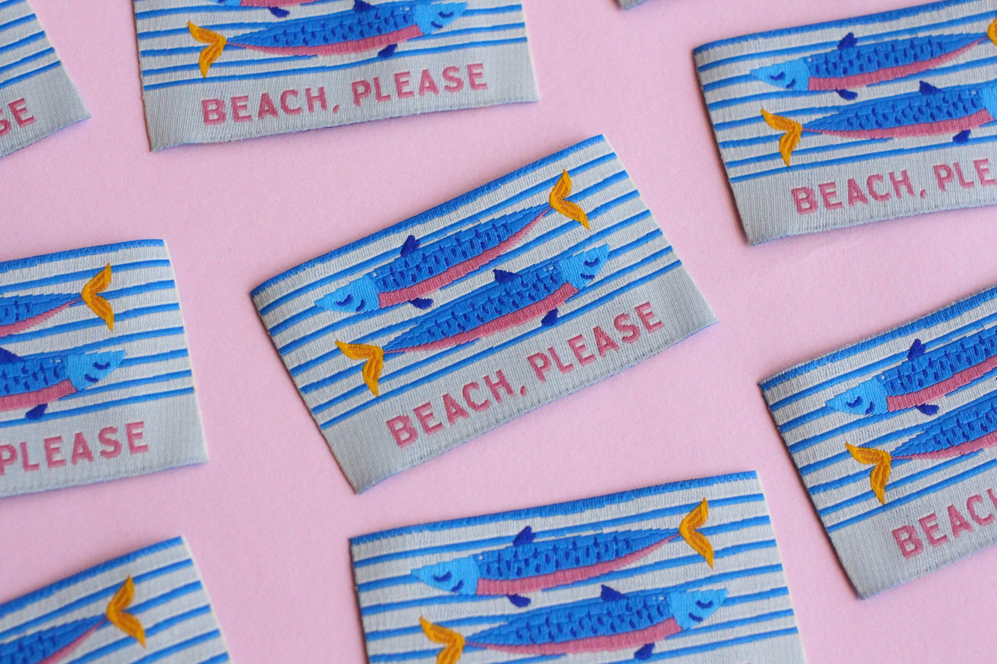 Beach Please - 5 Sardine Fish Sewing Labels