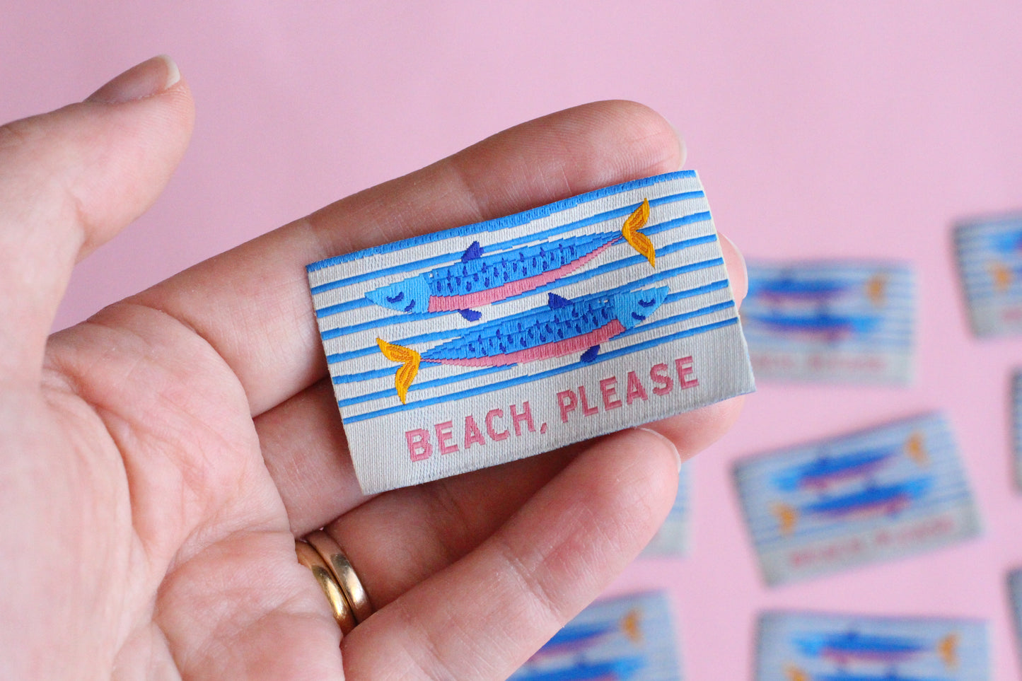 Beach Please - 5 Sardine Fish Sewing Labels