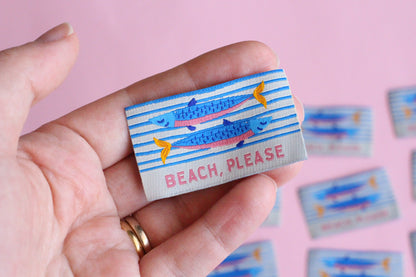 Beach Please - 5 Sardine Fish Sewing Labels