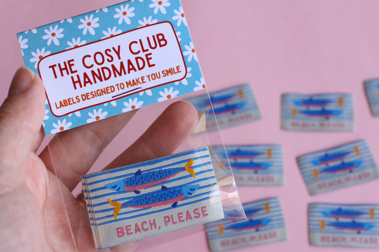 Beach Please - 5 Sardine Fish Sewing Labels
