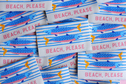Beach Please - 5 Sardine Fish Sewing Labels