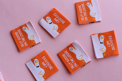 Silly Goose Sewing Labels - 6 Double Sided Sewing Labels - The Cosy Club Handmade