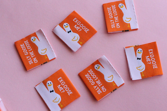Silly Goose Sewing Labels - 6 Double Sided Sewing Labels