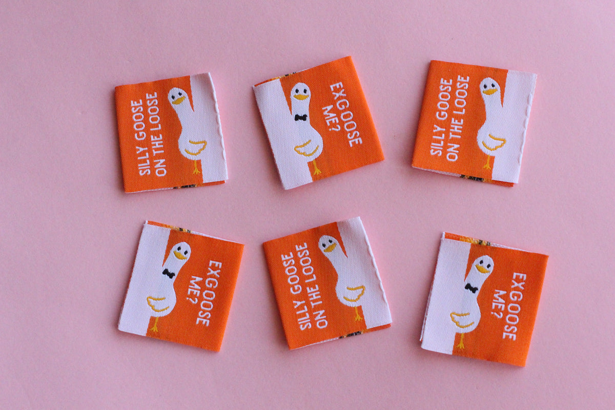 Silly Goose Sewing Labels - 6 Double Sided Sewing Labels - The Cosy Club Handmade