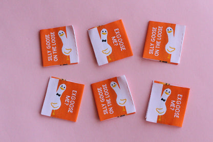 Silly Goose Sewing Labels - 6 Double Sided Sewing Labels - The Cosy Club Handmade