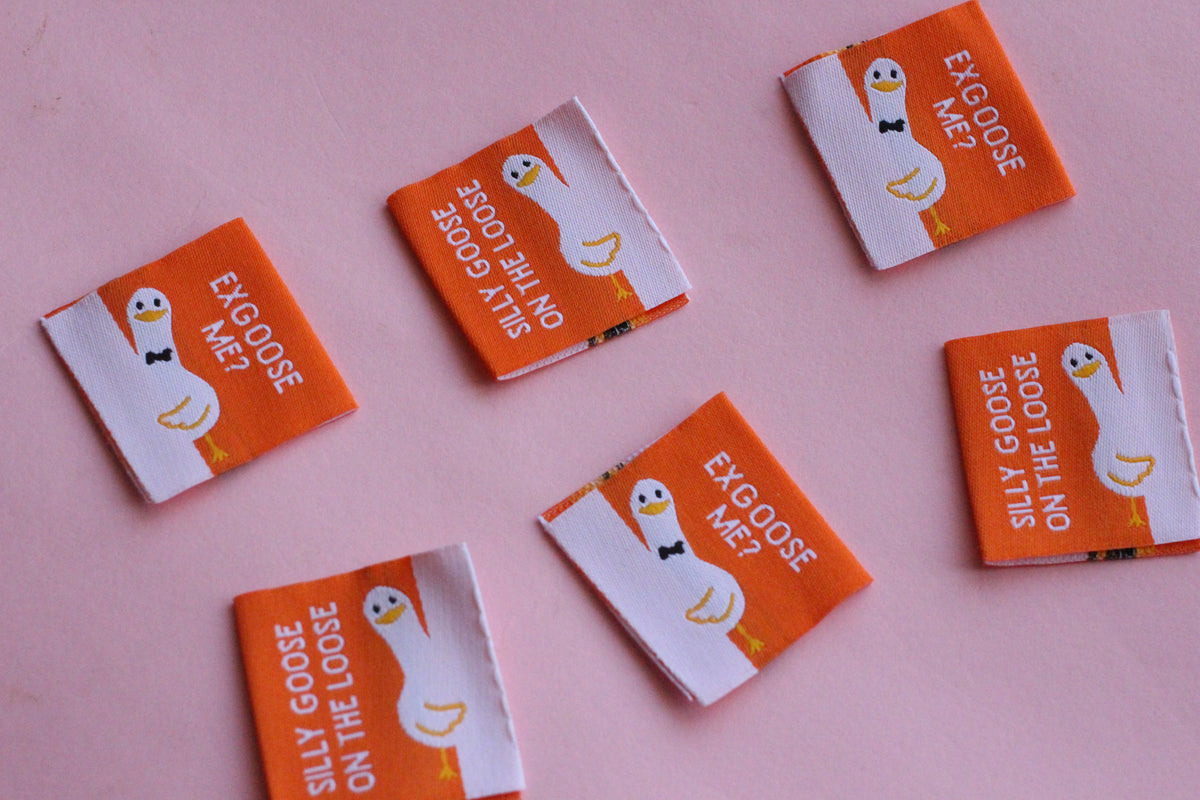 Silly Goose Sewing Labels - 6 Double Sided Sewing Labels - The Cosy Club Handmade