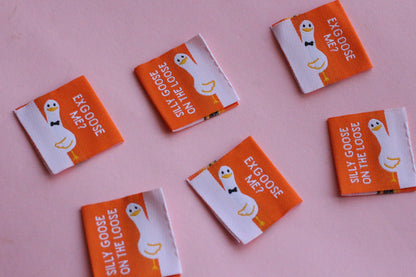 Silly Goose Sewing Labels - 6 Double Sided Sewing Labels - The Cosy Club Handmade