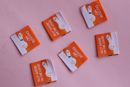 Silly Goose Sewing Labels - 6 Double Sided Sewing Labels - The Cosy Club Handmade