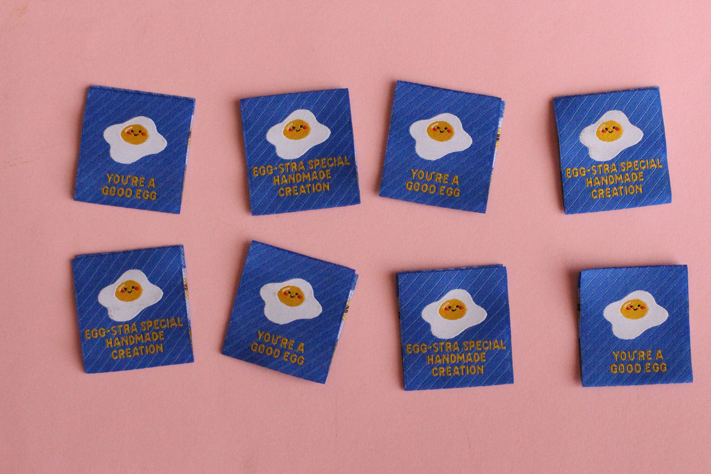 Egg-cellent Sewing Labels - 6 Double Sided Fried Egg Labels