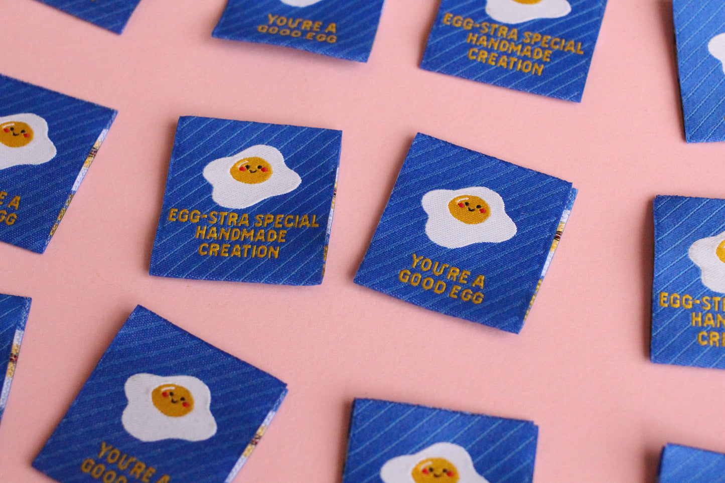 Egg-cellent Sewing Labels - 6 Double Sided Fried Egg Labels