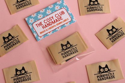 Purrfectly Handmade- 5 Cat Sewing Labels