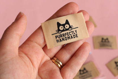 Purrfectly Handmade- 5 Cat Sewing Labels