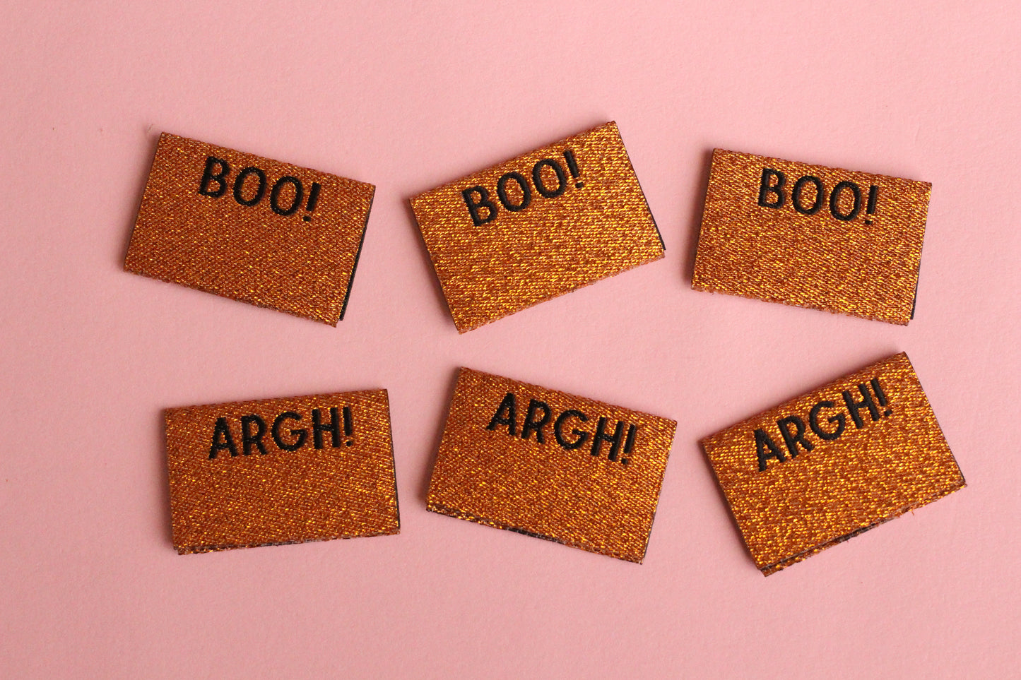 Sparkly Orange Spooky Labels - 6 Double Sided Autumn Labels