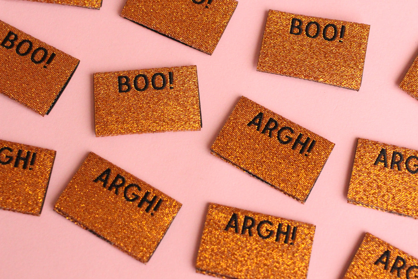 Sparkly Orange Spooky Labels - 6 Double Sided Autumn Labels