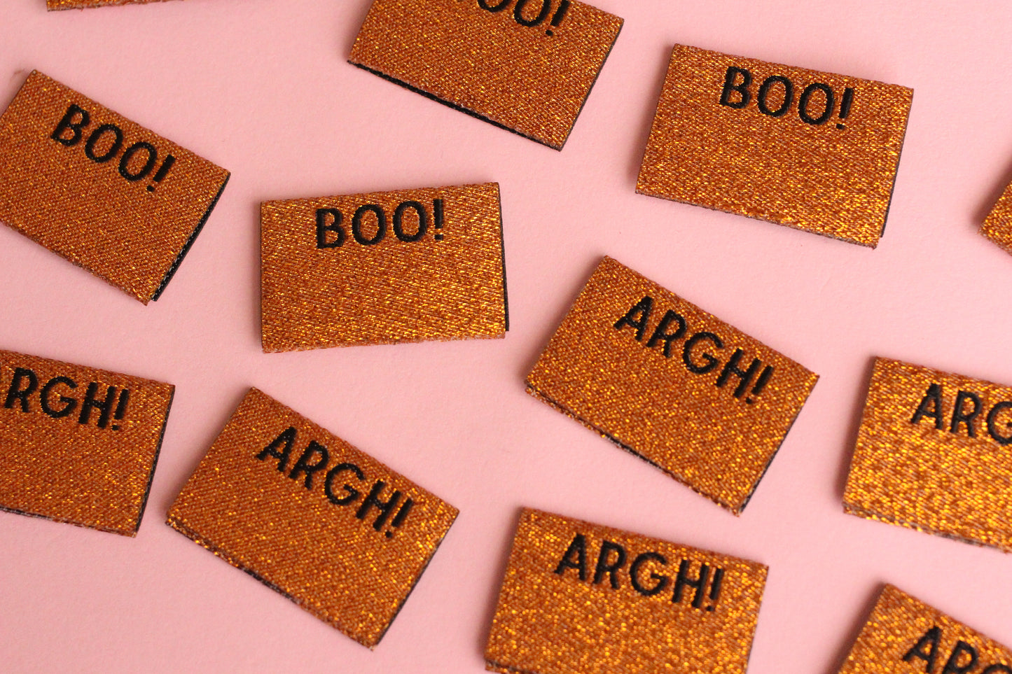 Sparkly Orange Spooky Labels - 6 Double Sided Autumn Labels