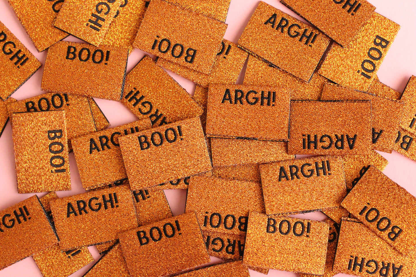 Sparkly Orange Spooky Labels - 6 Double Sided Autumn Labels