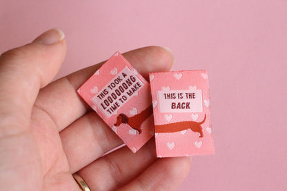 DOGGY BAG | Dog Woven Sewing Labels, Pack of 6 woven labels for handmade projects, perfect for dog lovers, crafts, quilting, crochet, knit - The Cosy Club Handmade