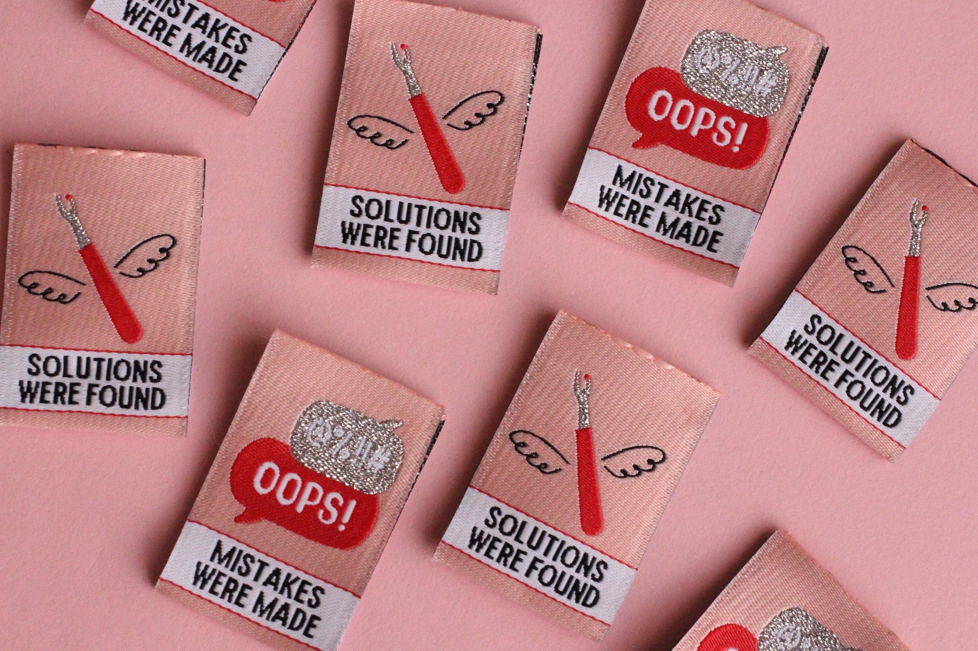 Seam Ripper Sewing Labels "Mistakes Were Made / Solutions Were Found" Funny Tags (Pack of 6) Super Soft Woven Labels for Handmade Projects - The Cosy Club Handmade