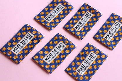 MADE TO LAST FOR GENERATIONS TO COME | Floral Woven Sewing Labels (5 Pack) - The Cosy Club Handmade