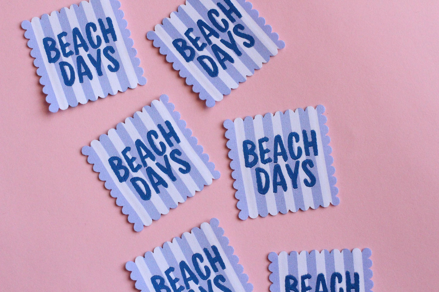 BEACH DAYS | Scallop Edge Woven Sewing Labels (4 Pack) - The Cosy Club Handmade