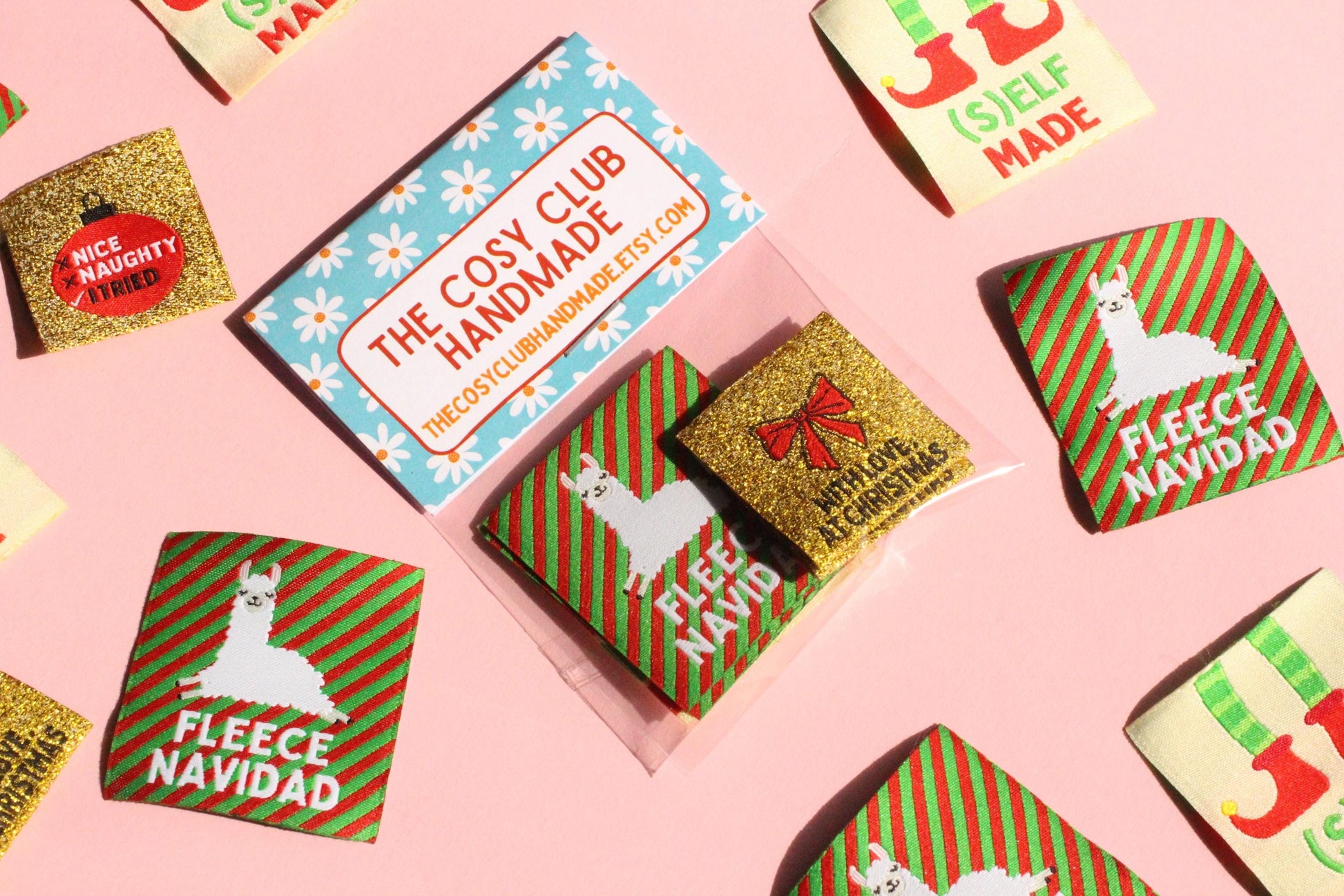 CHRISTMAS MIXED PACK | Woven Sewing Labels (6 Pack) - The Cosy Club Handmade