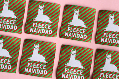 FLEECE NAVIDAD | Llama Alpaca Christmas Flat Woven Sewing Labels (5 Pack) - The Cosy Club Handmade