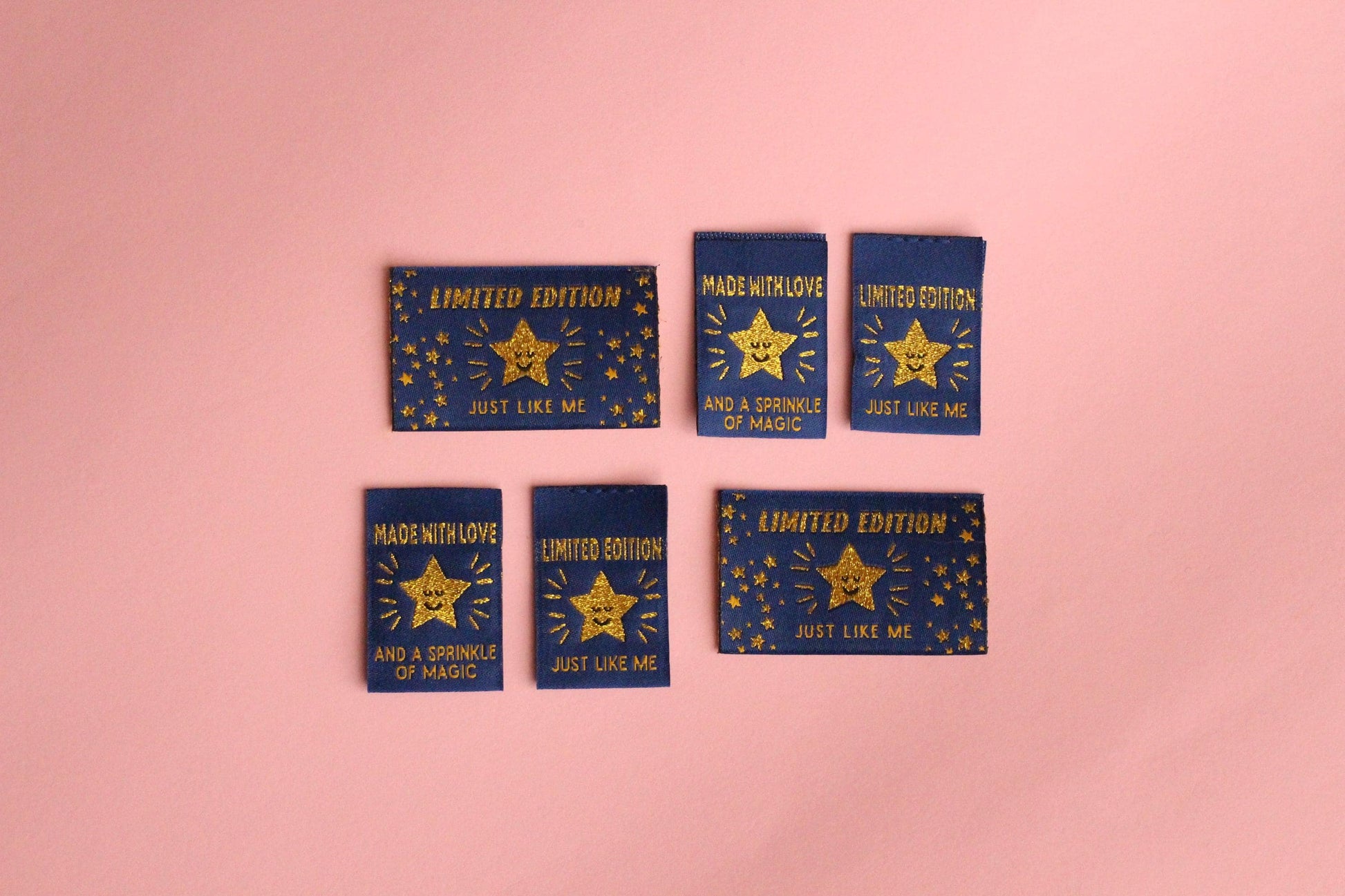 STARRY NIGHT MIXED PACK | Pack of 6 Starry Woven Sewing Labels - The Cosy Club Handmade