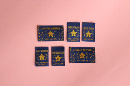 STARRY NIGHT MIXED PACK | Pack of 6 Starry Woven Sewing Labels - The Cosy Club Handmade