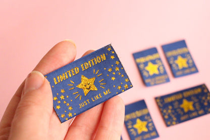 STARRY NIGHT MIXED PACK | Pack of 6 Starry Woven Sewing Labels - The Cosy Club Handmade