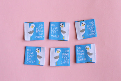 SEASIDE PACK | Beach-Themed Woven Sewing Labels: Seaside Pack of 6 cute fabric tags for handmade projects, fun summer clothes labels - The Cosy Club Handmade