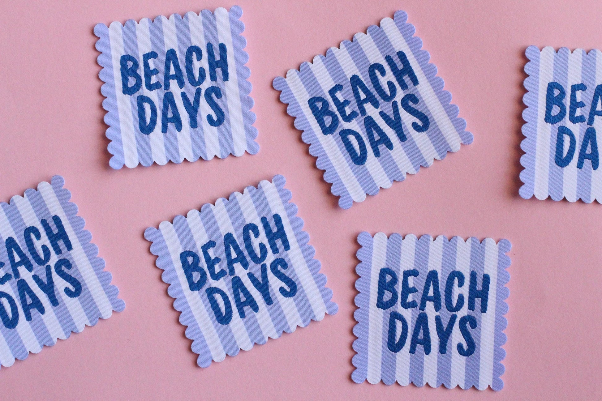 BEACH DAYS | Scallop Edge Woven Sewing Labels (4 Pack) - The Cosy Club Handmade