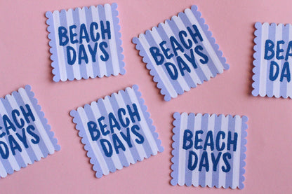 BEACH DAYS | Scallop Edge Woven Sewing Labels (4 Pack) - The Cosy Club Handmade