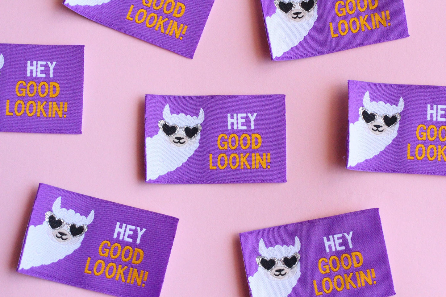 HEY GOOD LOOKIN! | LLama / Alpaca Flat Woven Sewing Labels (5 Pack) - The Cosy Club Handmade