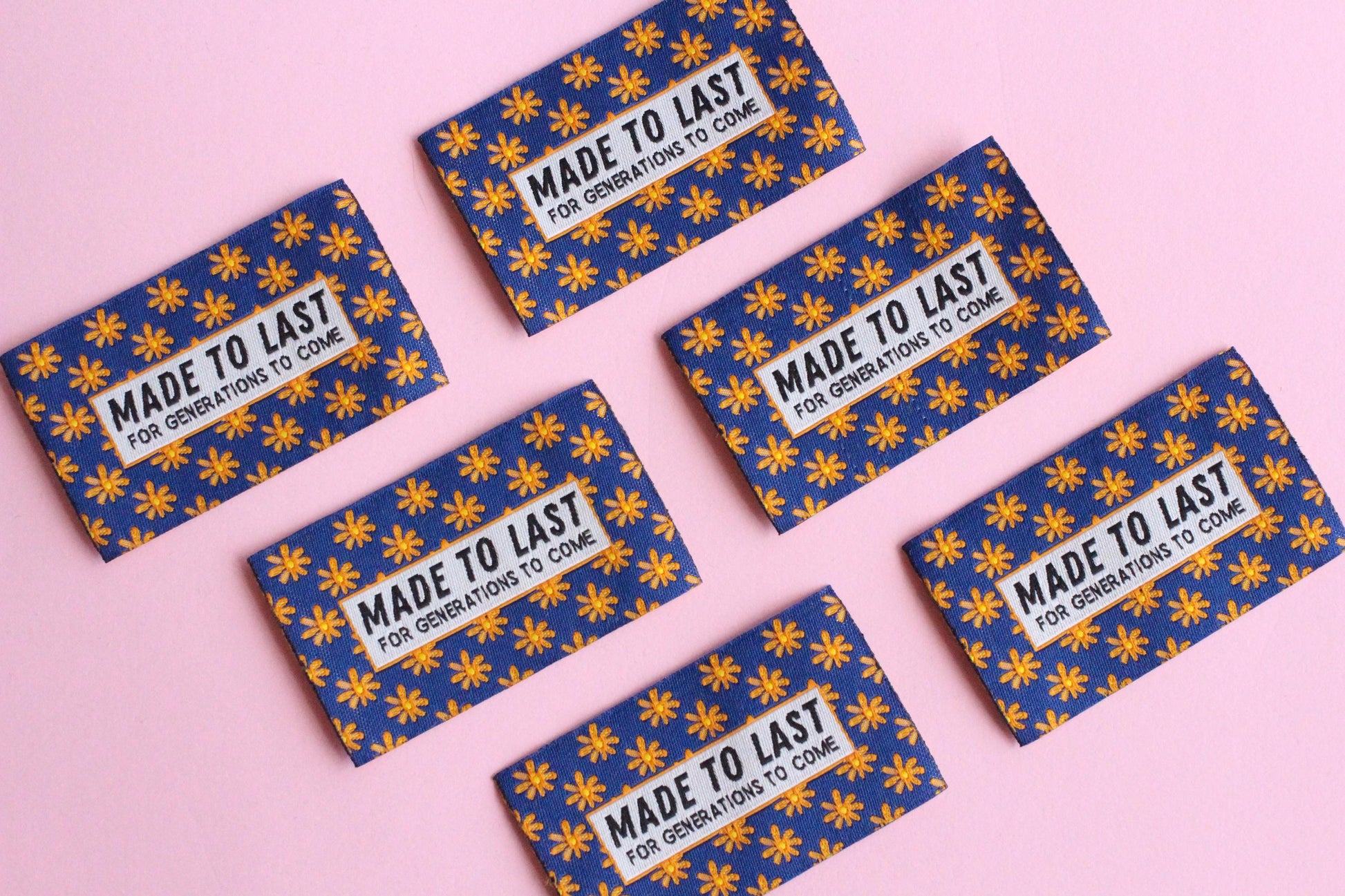 MADE TO LAST FOR GENERATIONS TO COME | Floral Woven Sewing Labels (5 Pack) - The Cosy Club Handmade